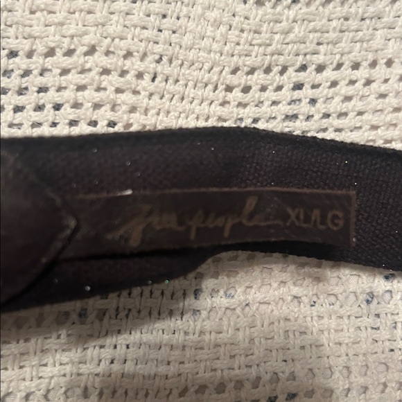 Free People Woven Geometric Belt Green & Black Leather Cotton XL/LG main image 8